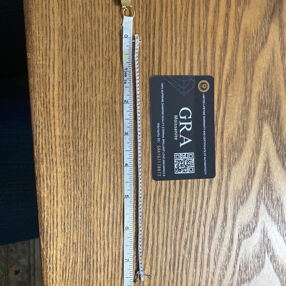 2.5mm Moissanite Tennis bracelet, 925 Silver, GRA certificate of authenticity.